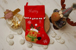 Personalised Reindeer Red Deluxe Luxury Embroidered Kids Christmas Stocking