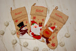 Personalised Hessian Luxury Embroidered Kids Christmas Stocking