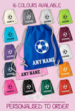 Personalised Any Name Football Back To Drawstring Boy Bag PE GYM School Kids